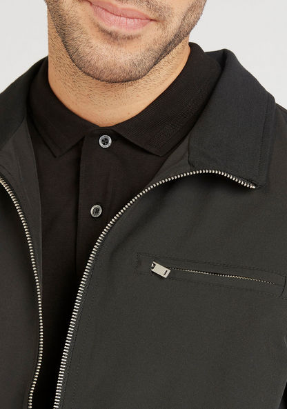 Solid Zip Through Lightweight Jacket with Pockets-Jackets-image-6