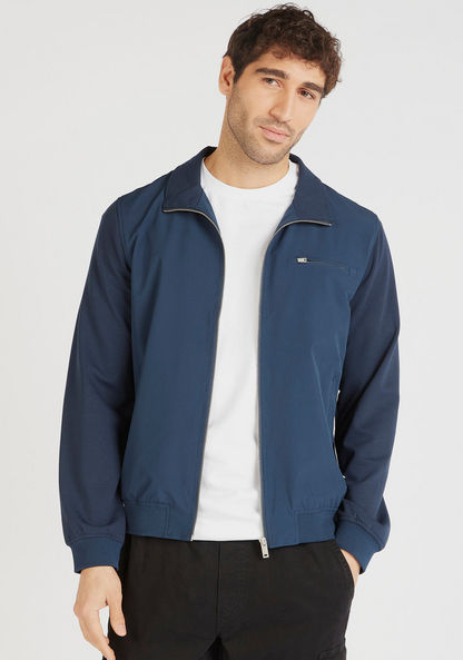 Solid Zip Through Lightweight Jacket with Pockets-Jackets-image-0