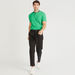 Solid Polo T-shirt with Short Sleeves and Mandarin Collar-Polos-thumbnailMobile-1