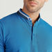 Solid Polo T-shirt with Short Sleeves and Mandarin Collar-Polos-thumbnailMobile-4