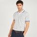 Leaf Print Polo T-shirt with Short Sleeves and Button Closure-Polos-thumbnailMobile-0