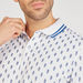 Leaf Print Polo T-shirt with Short Sleeves and Button Closure-Polos-thumbnail-4