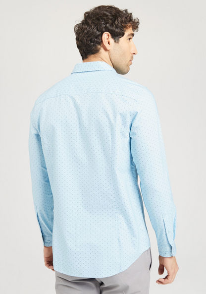 Printed Oxford Shirt with Long Sleeves and Button-Down Collar-Shirts-image-3