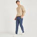 Slim Fit Solid Chinos with Belt and Pockets-Chinos-thumbnail-1
