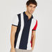 Colourblocked Polo T-shirt with Short Sleeves and Button Closure-Polos-thumbnail-0