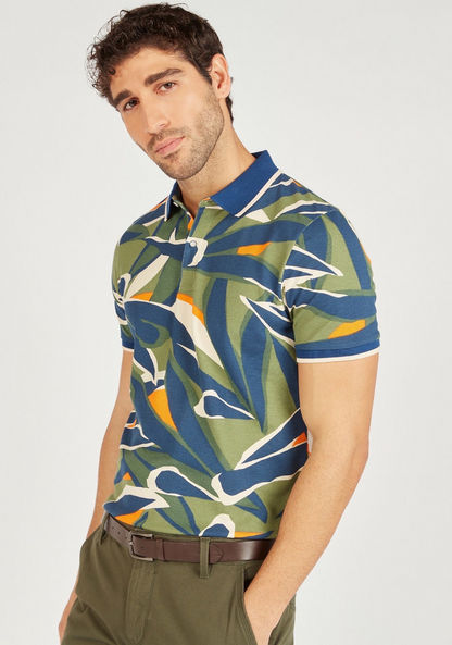 Printed Polo T-shirt with Short Sleeves-Polos-image-0