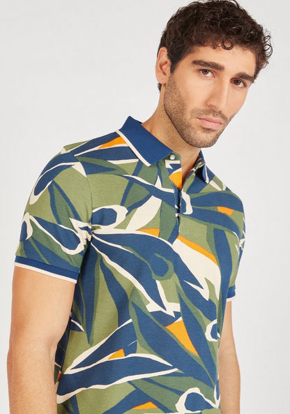 Printed Polo T-shirt with Short Sleeves-Polos-image-2