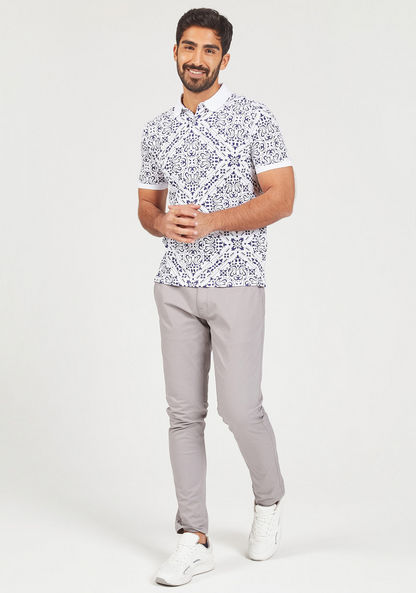 Printed Polo T-shirt with Short Sleeves-Polos-image-1