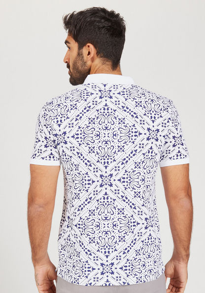 Printed Polo T-shirt with Short Sleeves-Polos-image-3