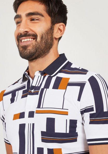 Printed Polo T-shirt with Short Sleeves-Polos-image-2