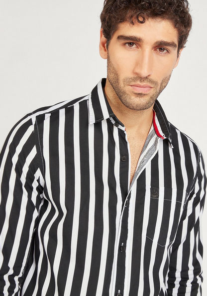 Striped Shirt with Long Sleeves and Pocket-Shirts-image-0