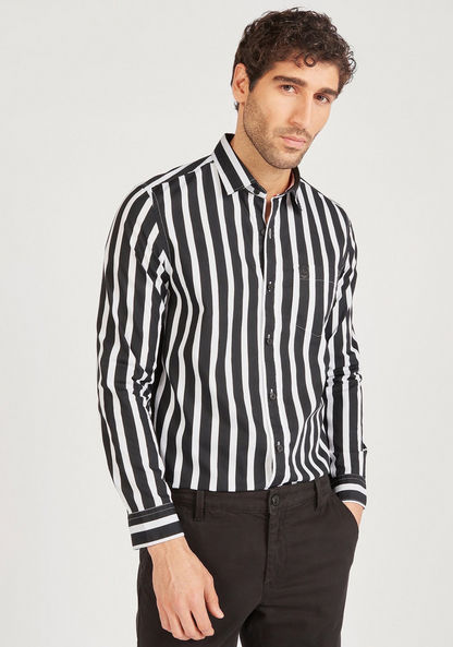 Striped Shirt with Long Sleeves and Pocket-Shirts-image-1
