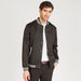 Solid Bomber Jacket with Pockets and Button Closure-Jackets-thumbnail-4