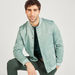 Solid Bomber Jacket with Pockets and Button Closure-Jackets-thumbnailMobile-0