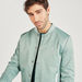 Solid Bomber Jacket with Pockets and Button Closure-Jackets-thumbnail-2