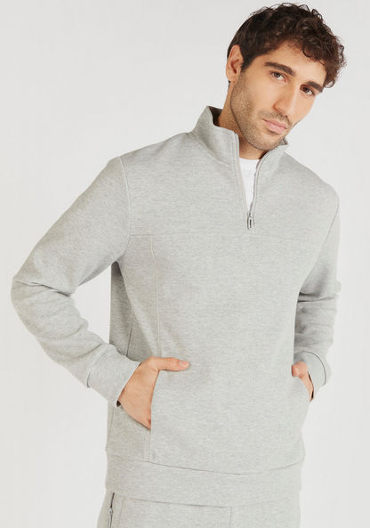 Solid High Neck Sweatshirt with Long Sleeves-Sweatshirts-image-0
