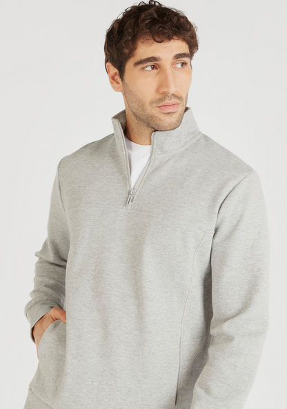 Solid High Neck Sweatshirt with Long Sleeves-Sweatshirts-image-2