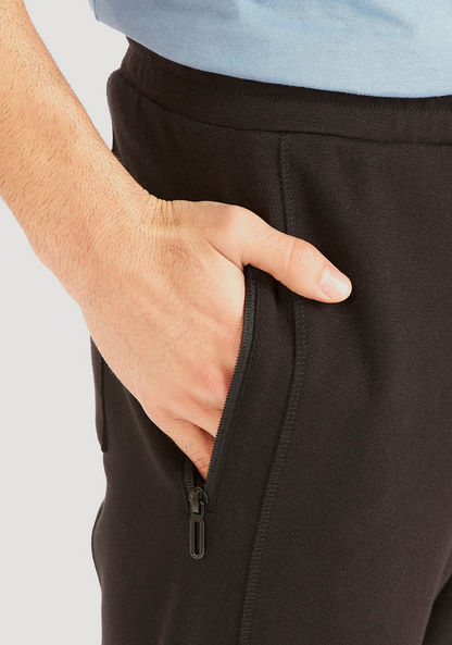 Solid Mid-Rise Jog Pants with Drawstring Closure and Pockets-Joggers-image-2