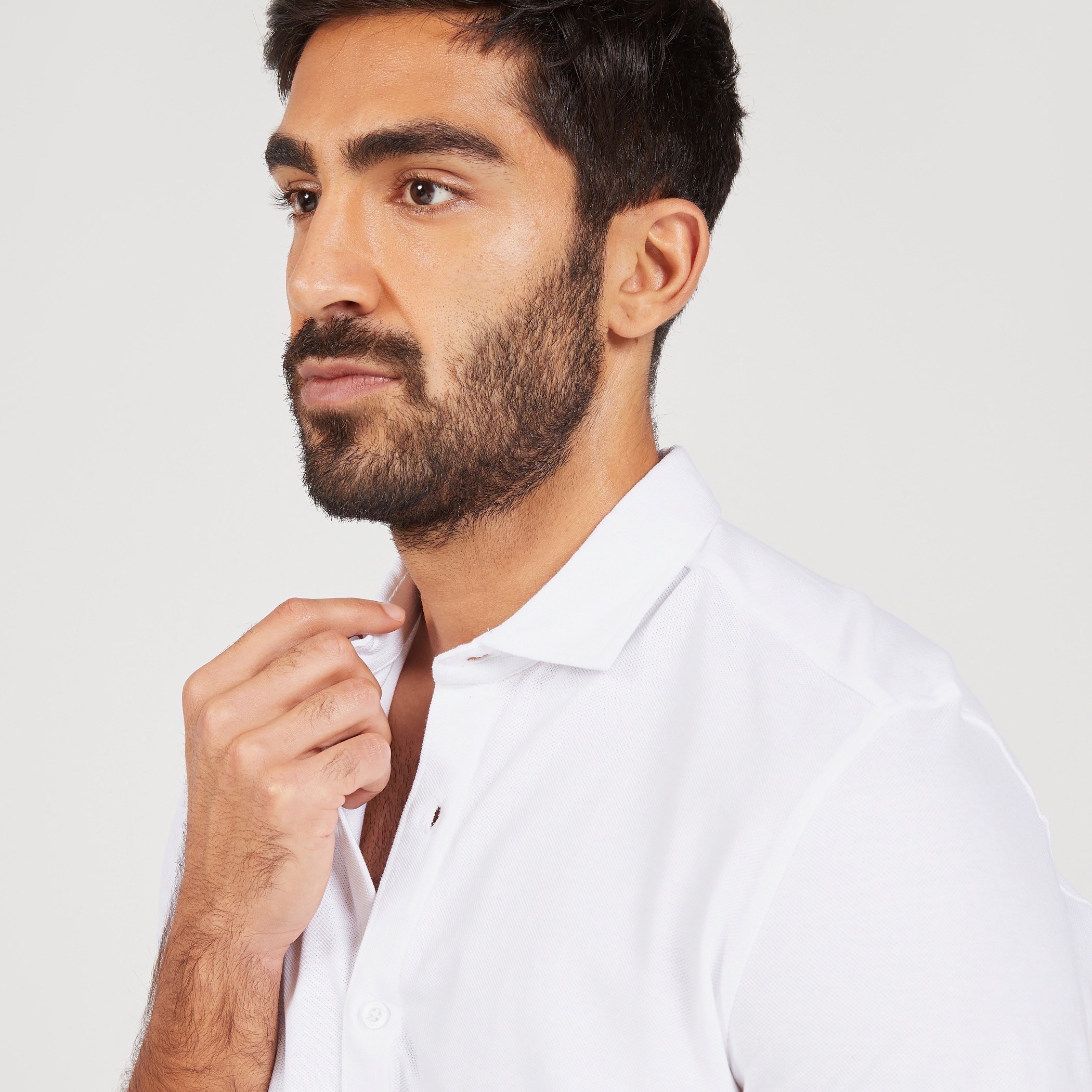 Solid Shirt with Short Sleeves and Button Closure-men-clothing-shirts-image-3