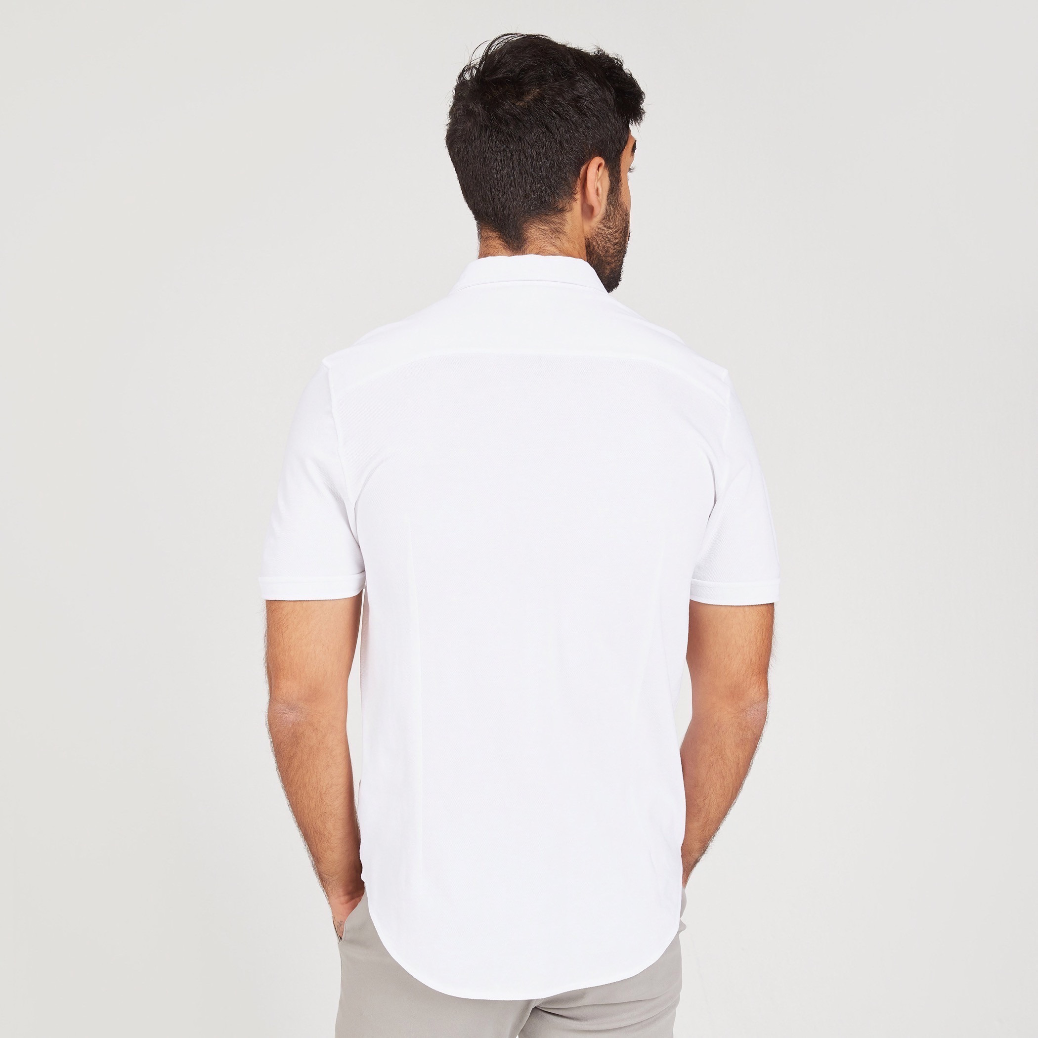 Solid Shirt with Short Sleeves and Button Closure-men-clothing-shirts-image-4