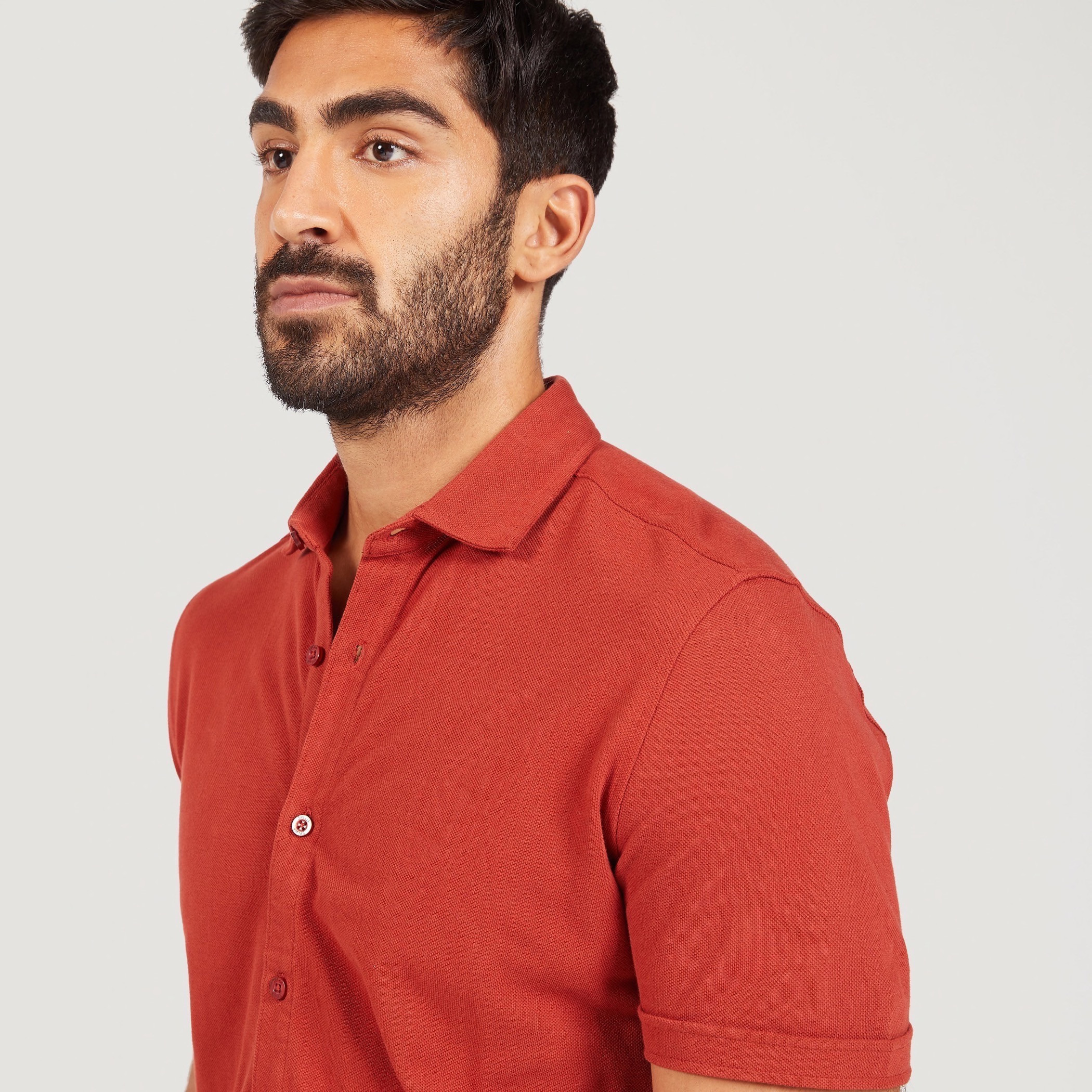 Solid Shirt with Short Sleeves and Button Closure-men-clothing-shirts-image-11