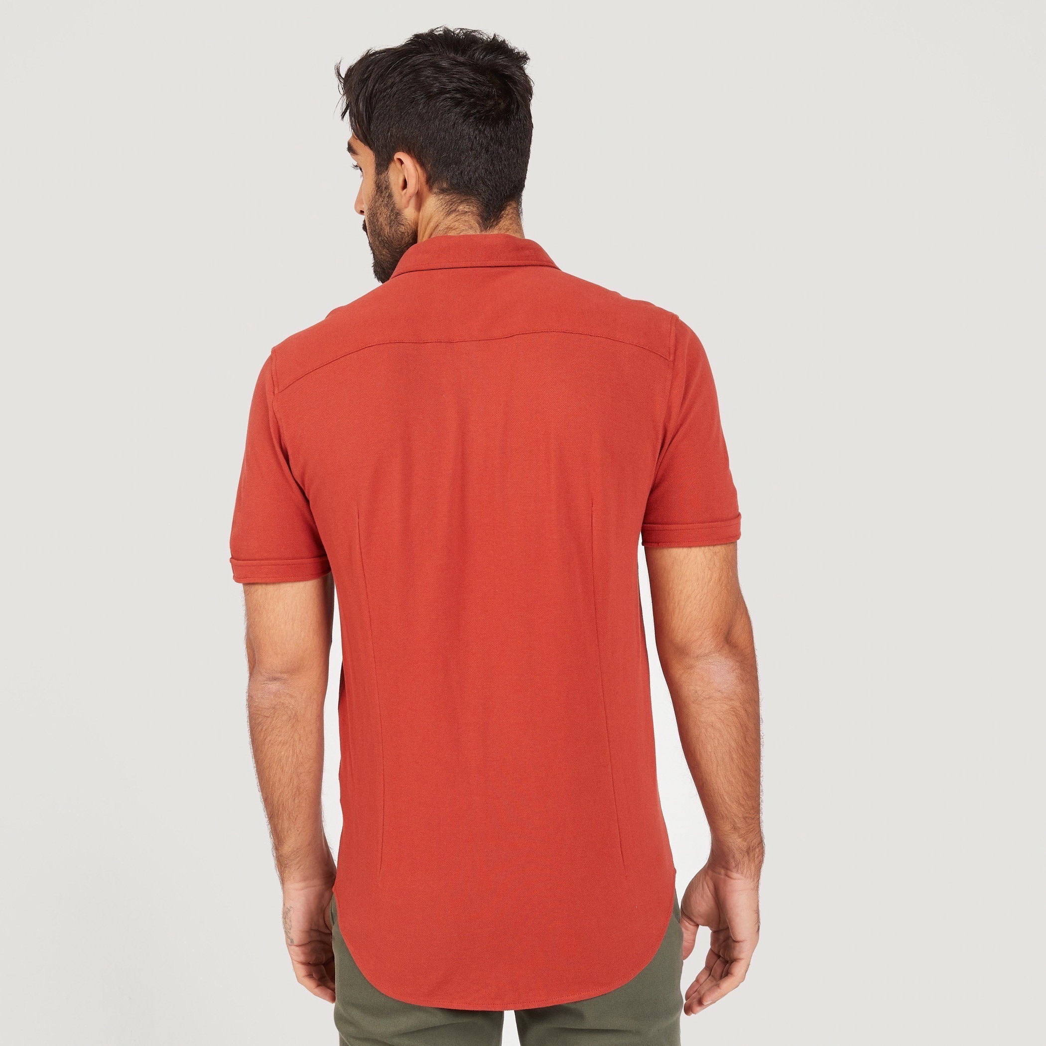 Solid Shirt with Short Sleeves and Button Closure-men-clothing-shirts-image-12