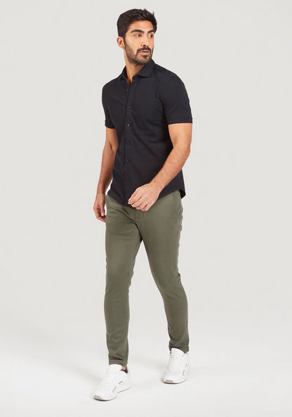 Solid Shirt with Short Sleeves and Button Closure-Shirts-image-1