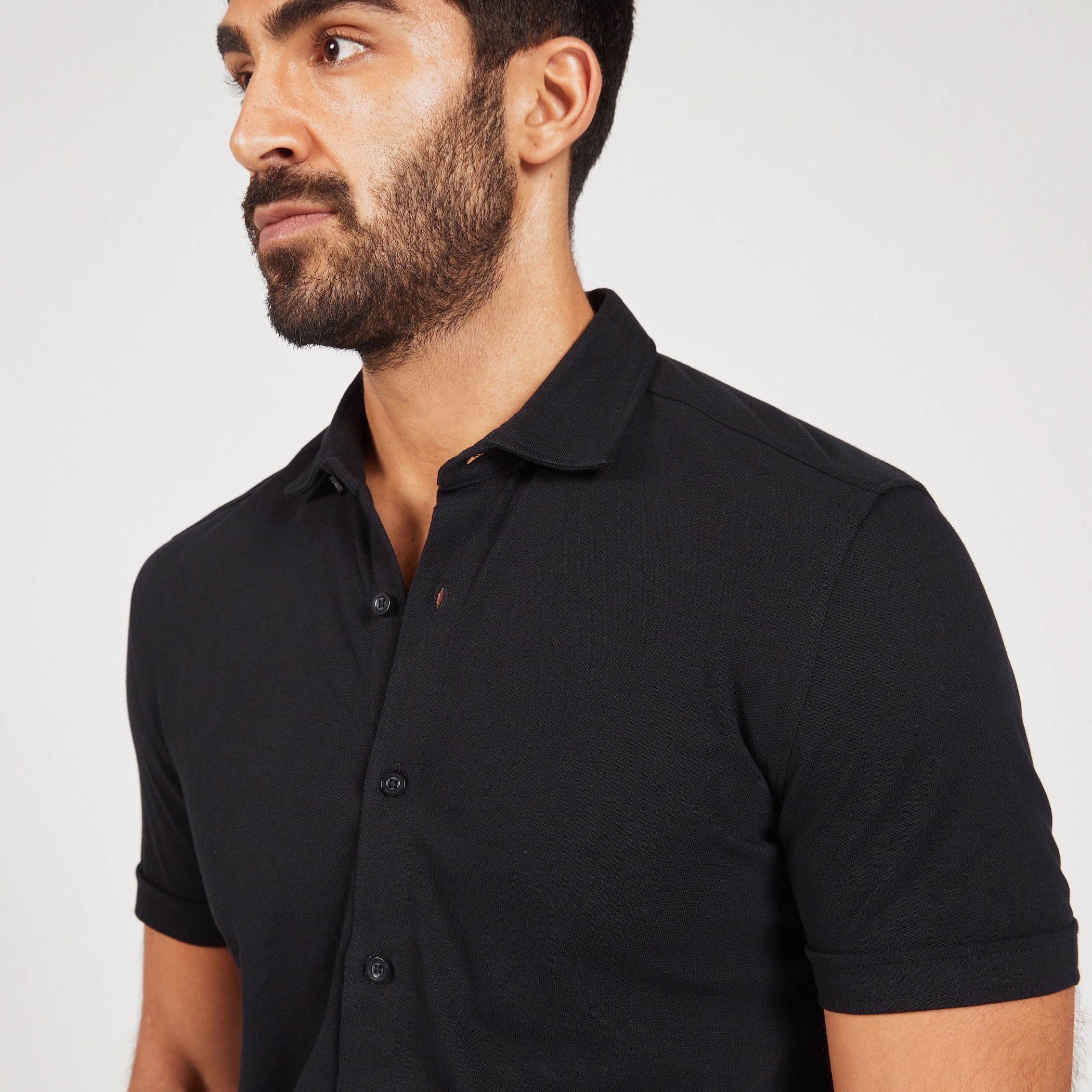 Solid Shirt with Short Sleeves and Button Closure-men-clothing-shirts-image-15