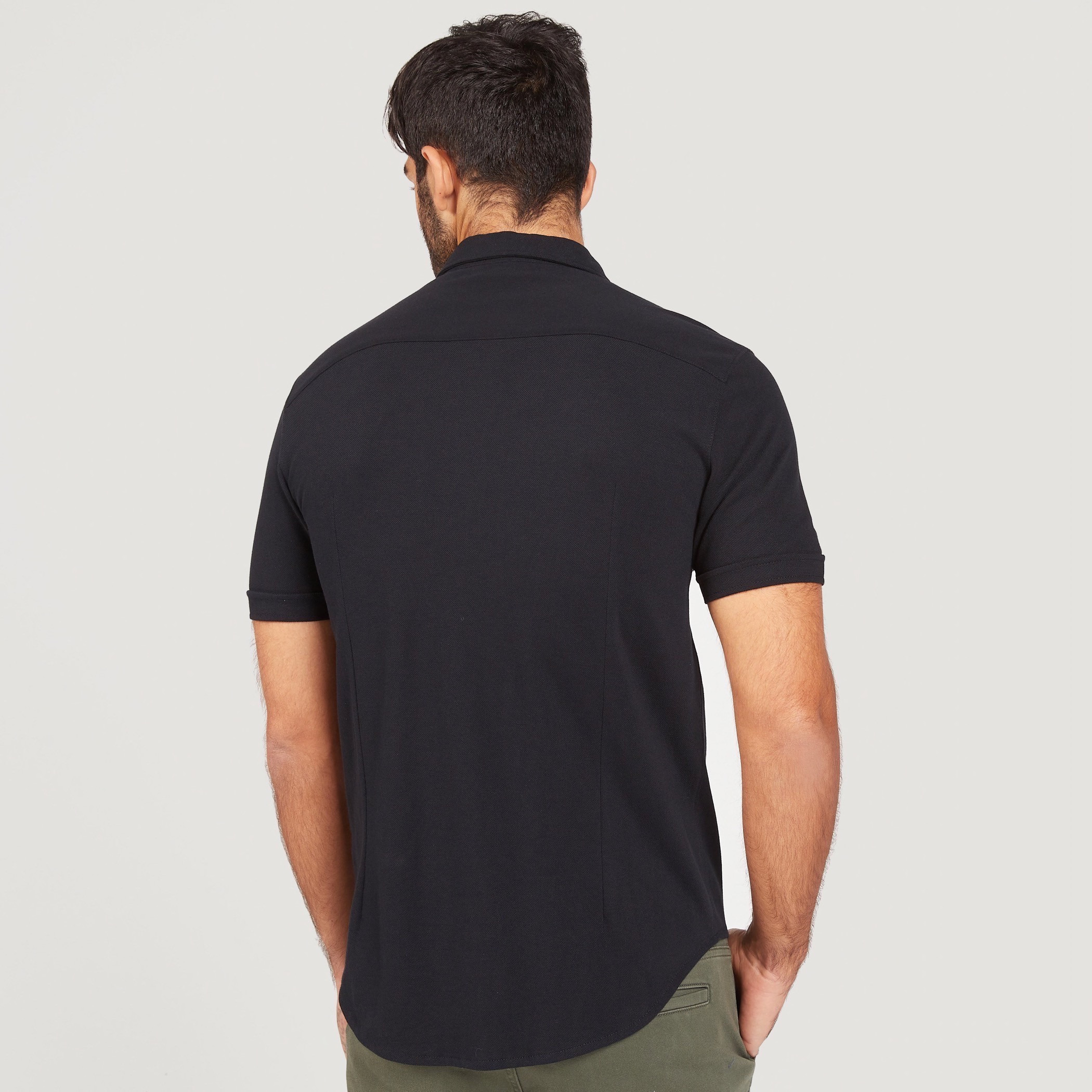 Solid Shirt with Short Sleeves and Button Closure-men-clothing-shirts-image-16