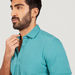 Solid Shirt with Short Sleeves and Button Closure-Shirts-thumbnail-2