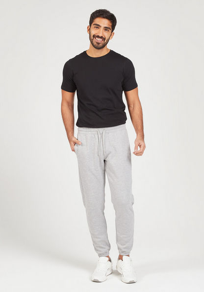 Solid Cut and Sew Joggers with Drawstring Closure and Pockets-Joggers-image-1