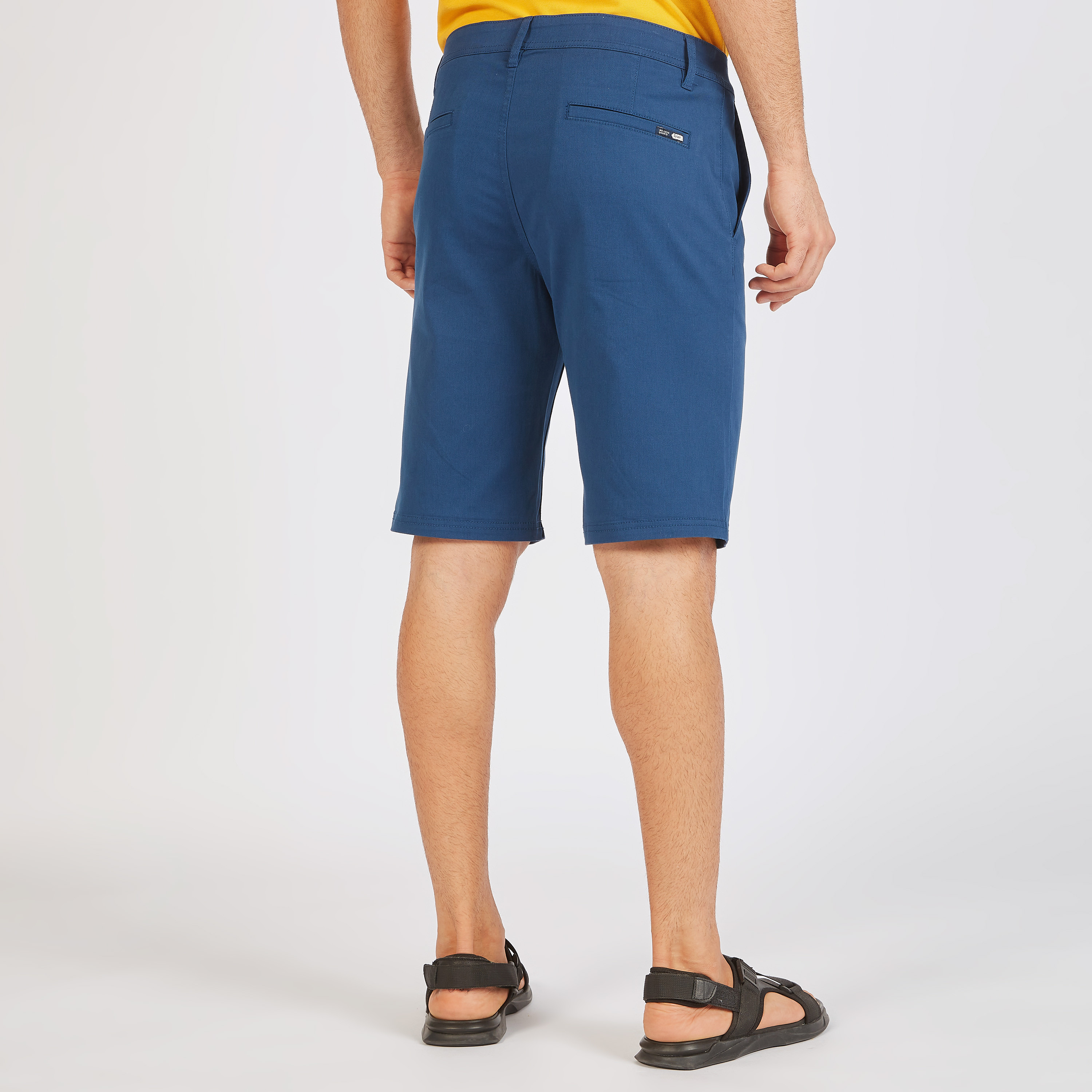 Solid Shorts with Button Closure and Pockets-men-clothing-bottoms-shorts-image-4