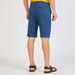 Solid Shorts with Button Closure and Pockets-Shorts-thumbnail-3