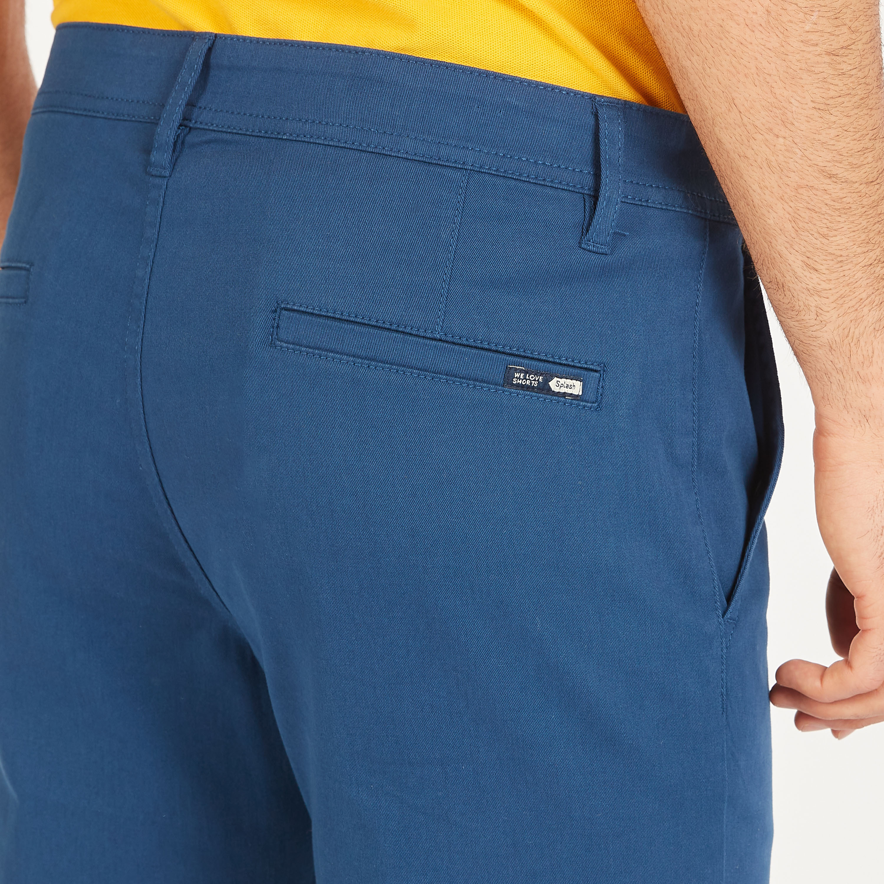 Solid Shorts with Button Closure and Pockets-men-clothing-bottoms-shorts-image-5