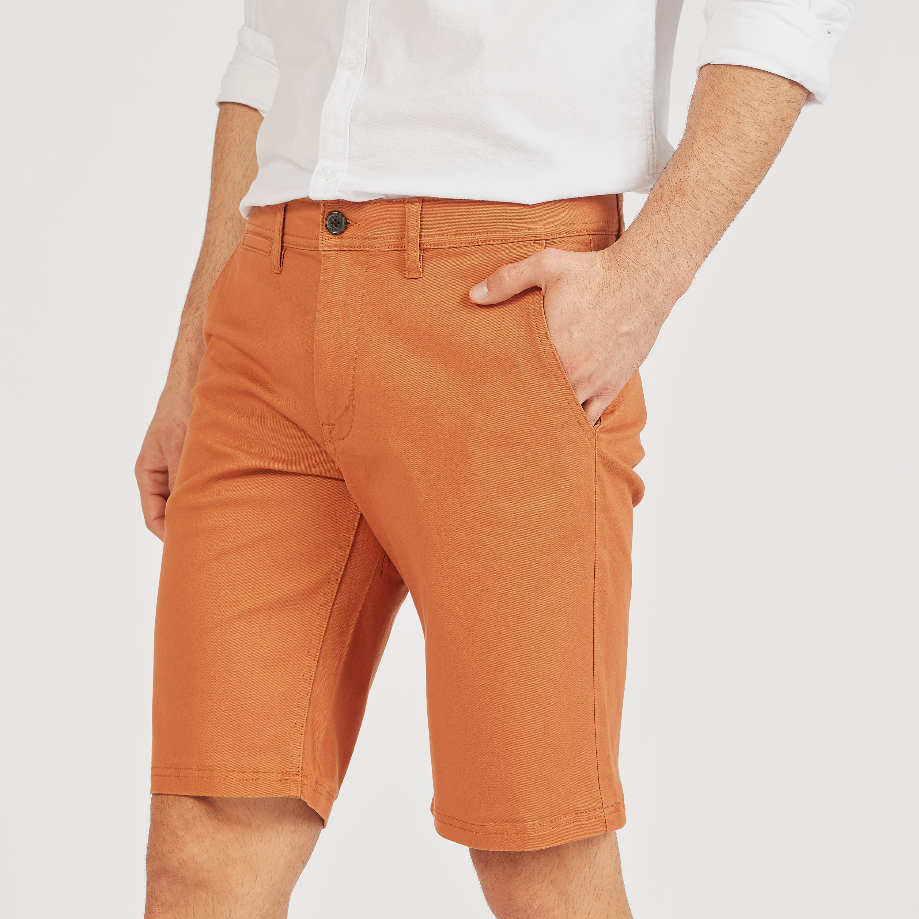 Solid Shorts with Button Closure and Pockets-men-clothing-bottoms-shorts-image-6