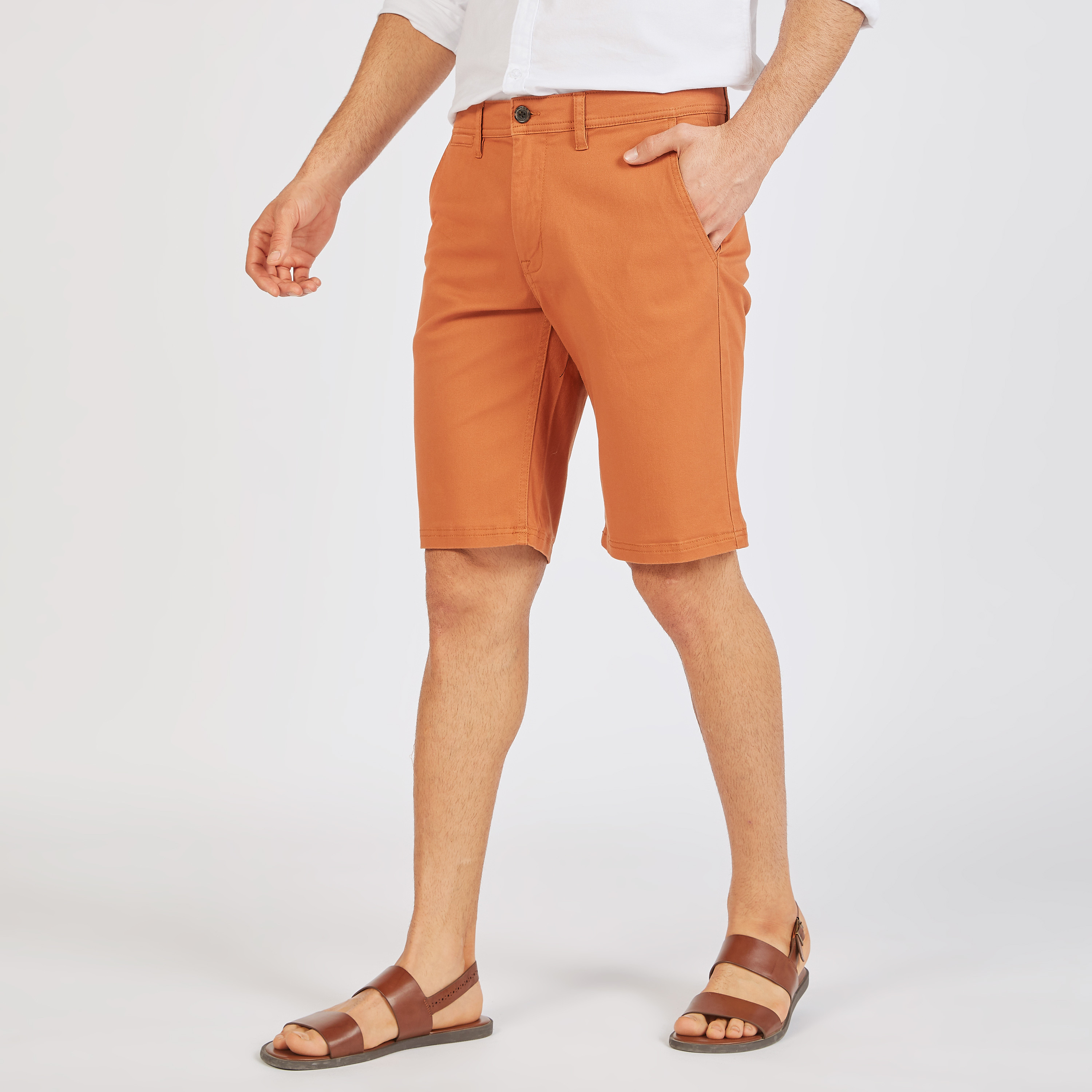 Solid Shorts with Button Closure and Pockets-men-clothing-bottoms-shorts-image-8