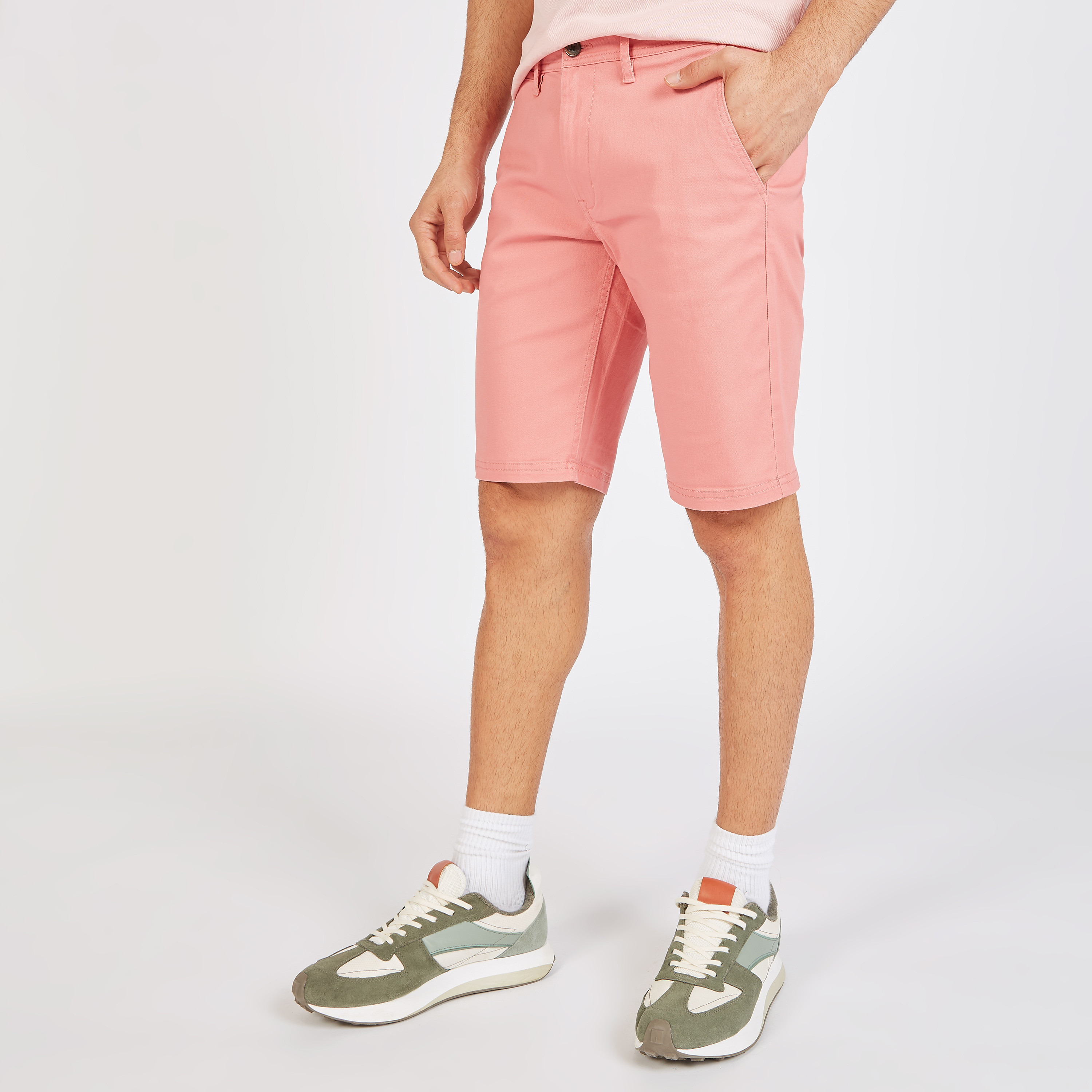 Solid Shorts with Button Closure and Pockets-men-clothing-bottoms-shorts-image-11