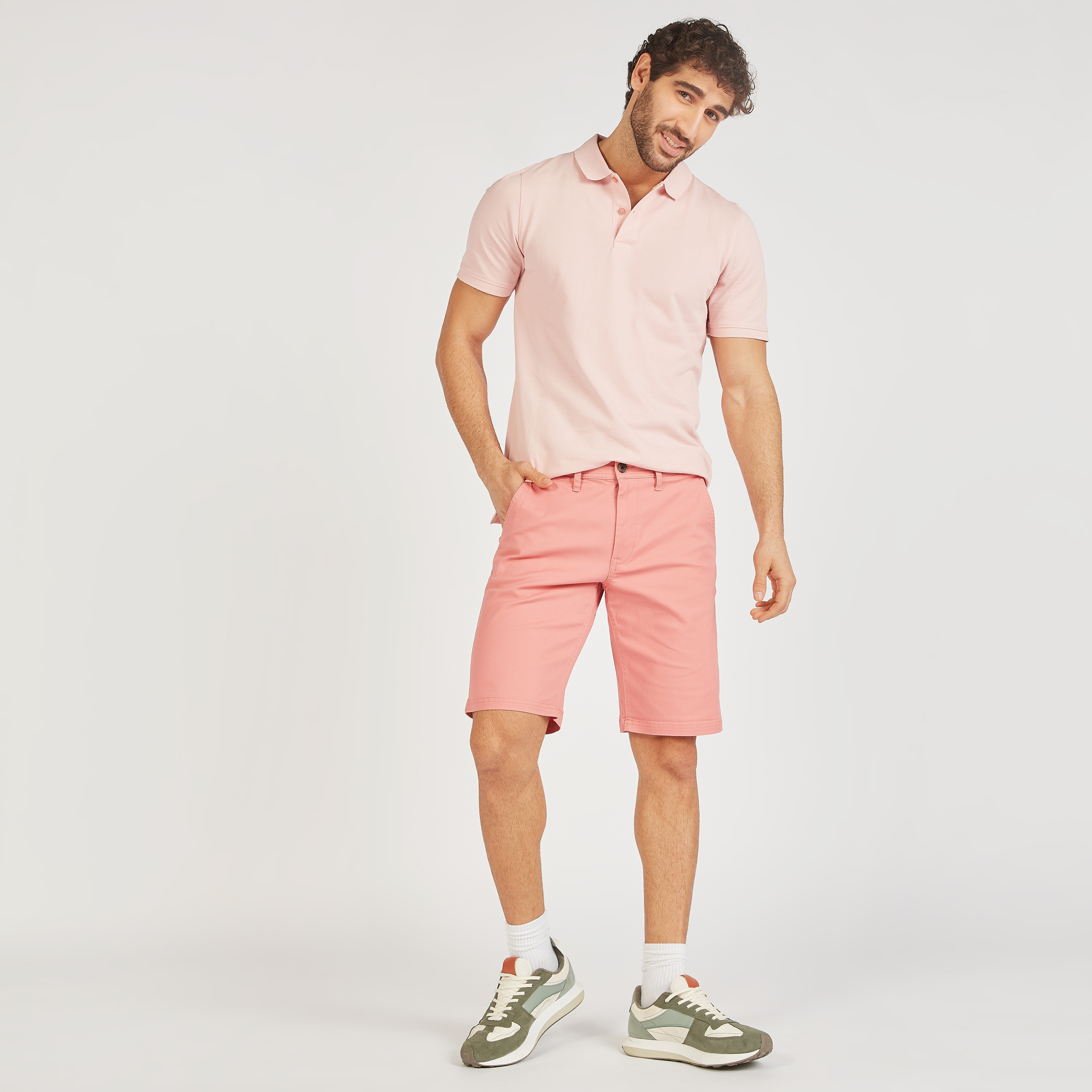 Solid Shorts with Button Closure and Pockets-men-clothing-bottoms-shorts-image-12