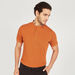 Solid Polo T-shirt with Mandarin Neck and Short Sleeves-Polos-thumbnailMobile-0