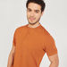 Solid Polo T-shirt with Mandarin Neck and Short Sleeves-Polos-thumbnail-2