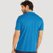 Solid Mandarin Neck Polo T-shirt with Short Sleeves and Button Closure-Polos-thumbnailMobile-3