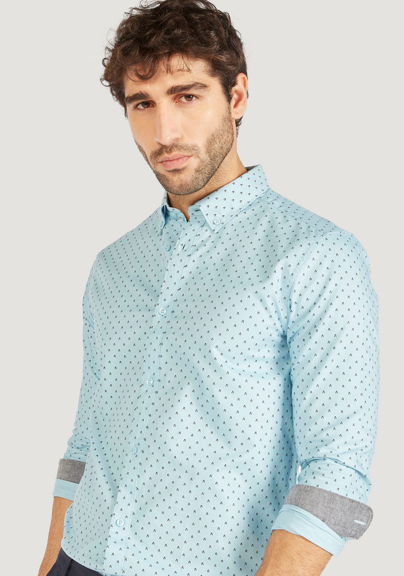 Printed Shirt with Long Sleeves and Button Closure-Shirts-image-0