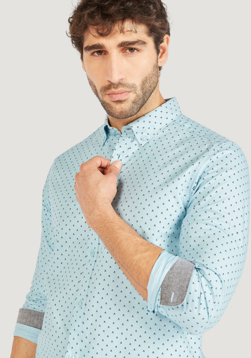 Printed Shirt with Long Sleeves and Button Closure-Shirts-image-2