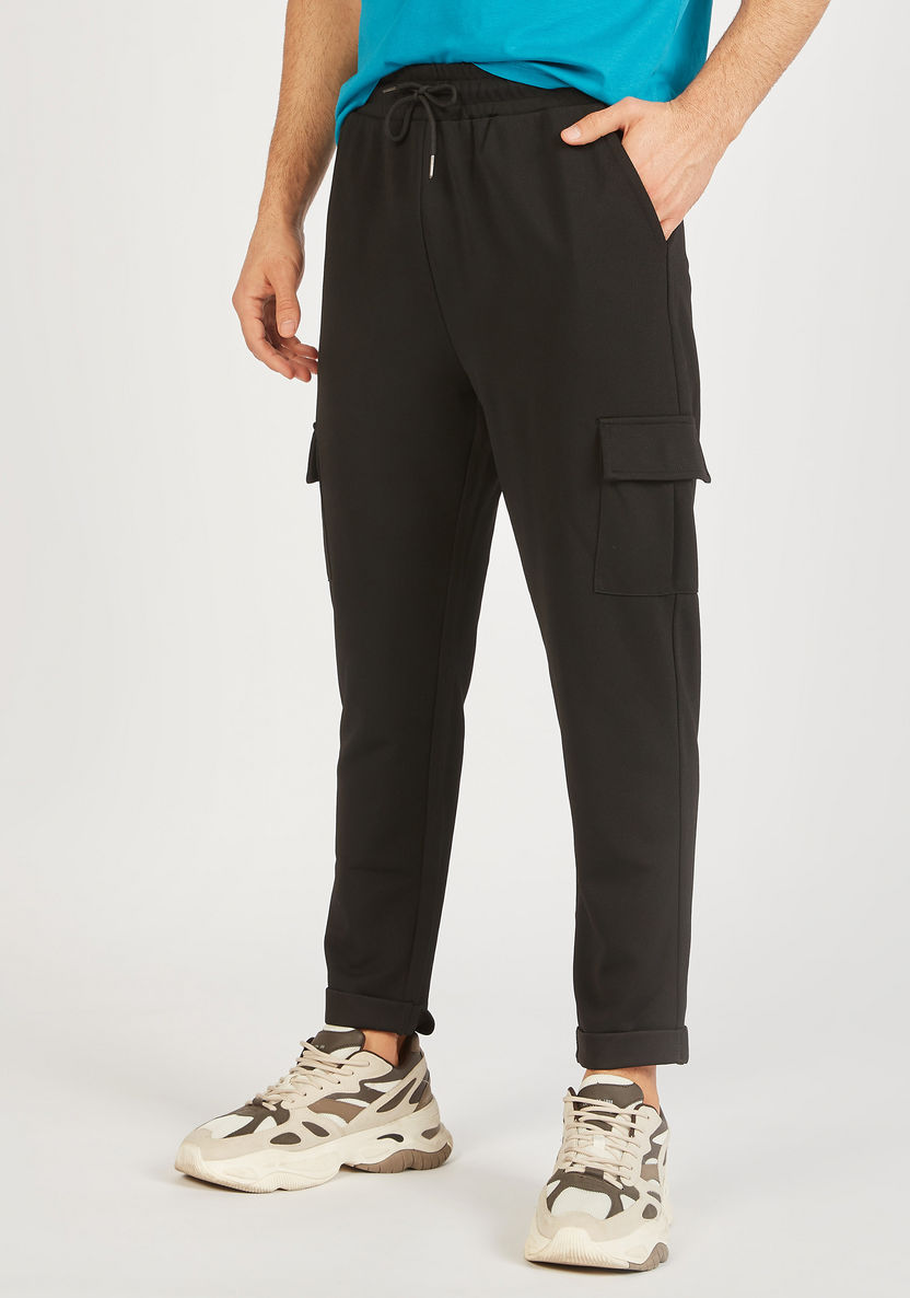 Solid Joggers with Drawstring Closure and Pockets-Joggers-image-4