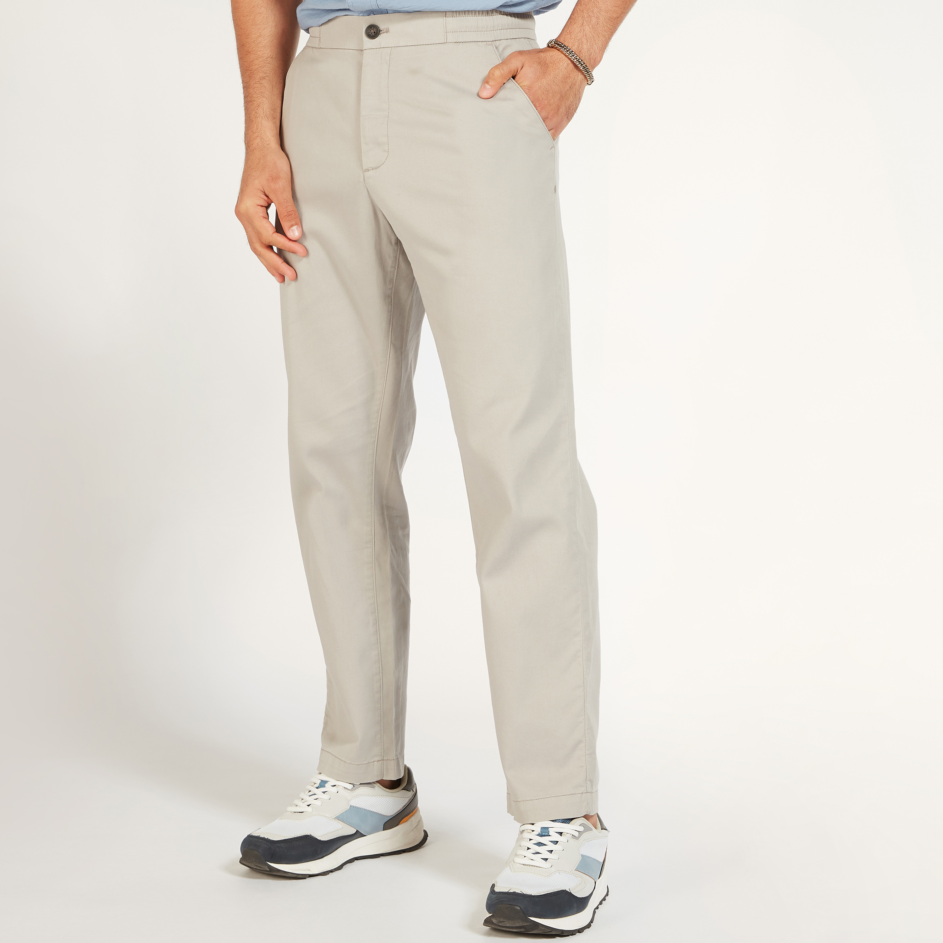 بنطلون شينو سادة بأزرار إغلاق-men-clothing-bottoms-trousersandchinos-chinos-image-9
