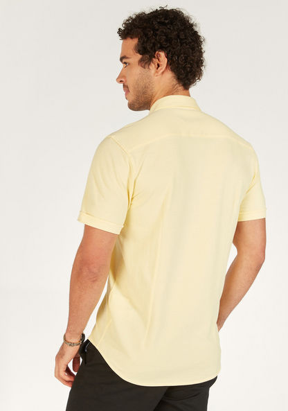 Solid Shirt with Short Sleeves and Button Closure-Shirts-image-3