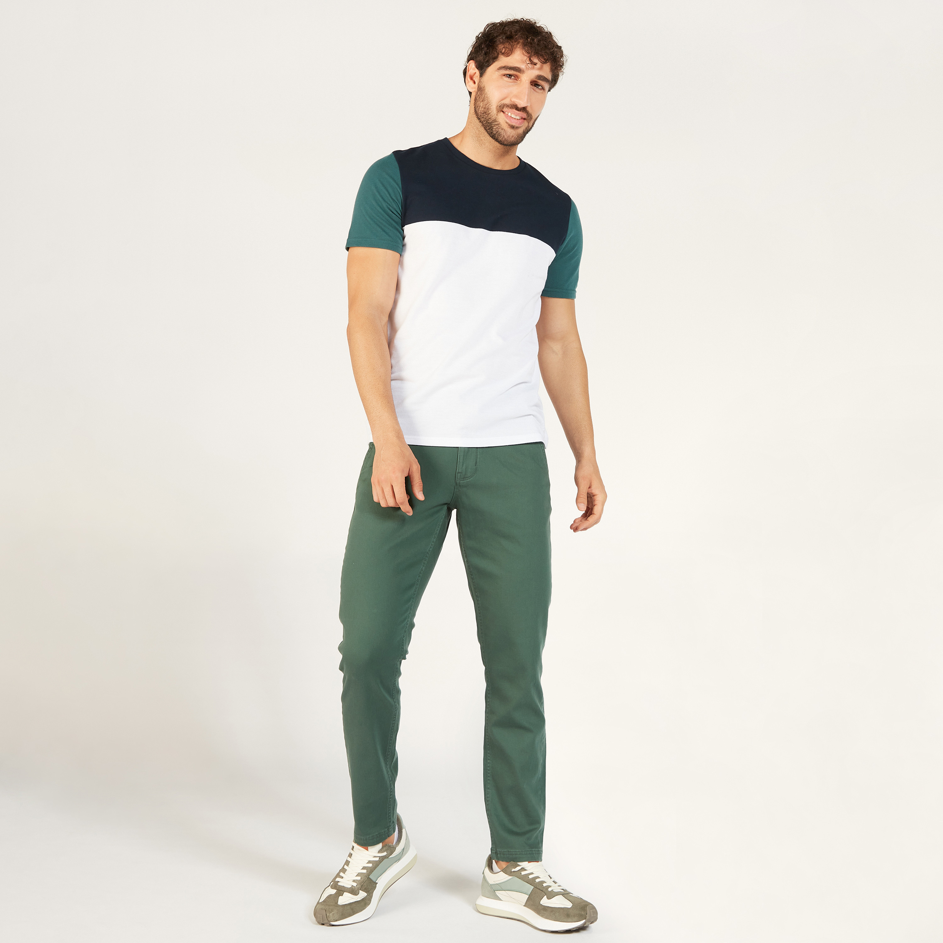 Solid Slim Fit Trousers with Pockets and Button Closure-men-clothing-bottoms-trousersandchinos-trousers-image-6