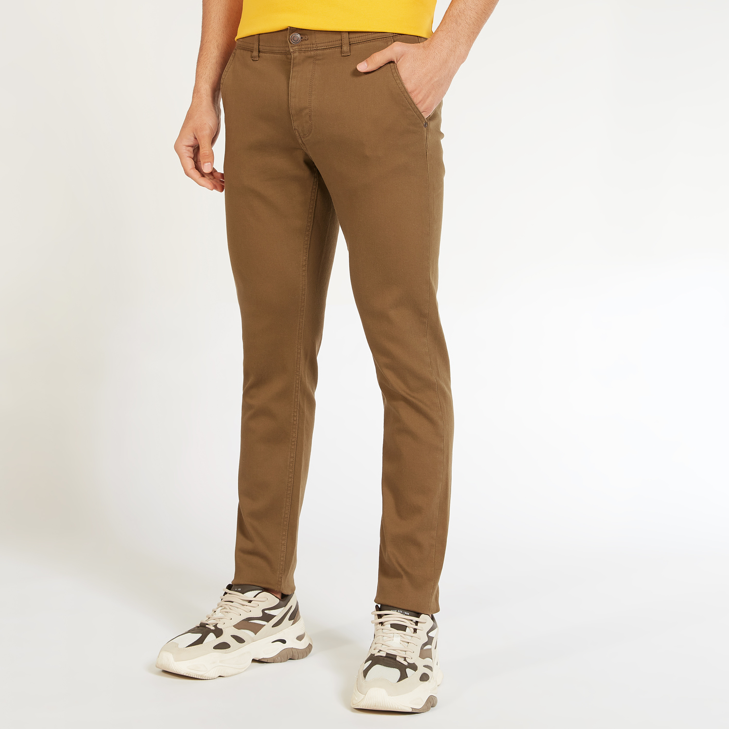 Solid Slim Fit Trousers with Pockets and Button Closure-men-clothing-bottoms-trousersandchinos-trousers-image-10
