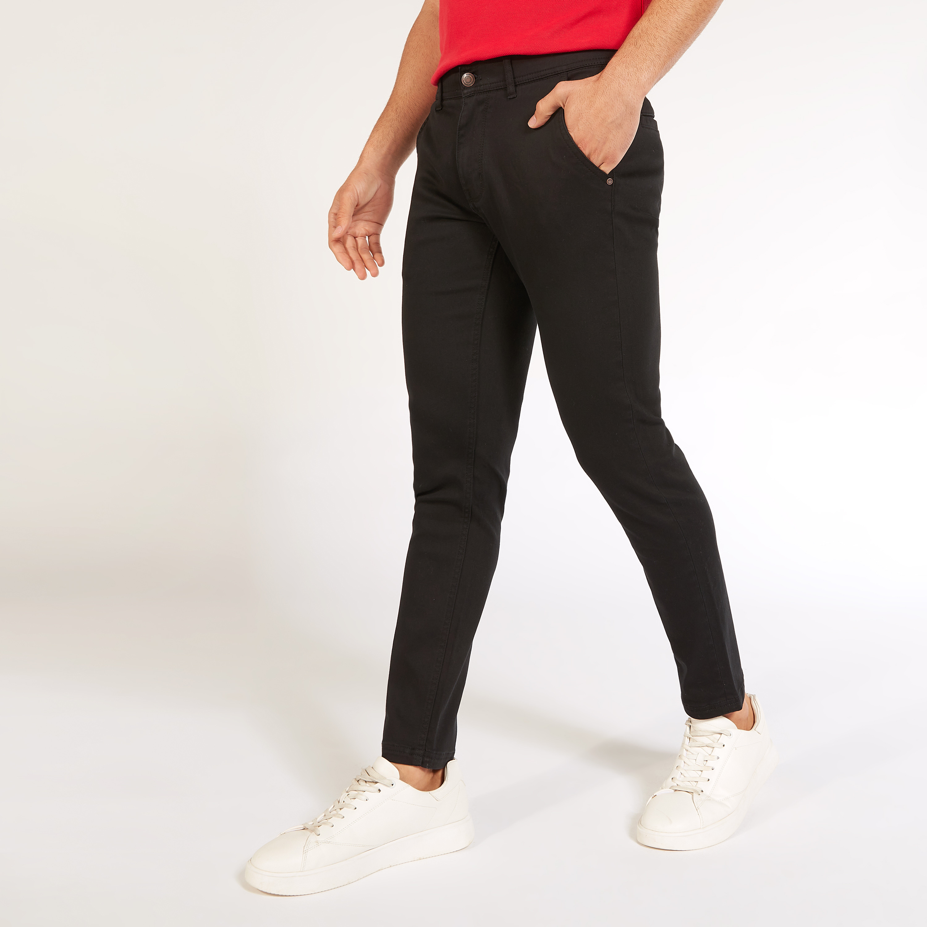 Solid Slim Fit Trousers with Pockets and Button Closure-men-clothing-bottoms-trousersandchinos-trousers-image-14