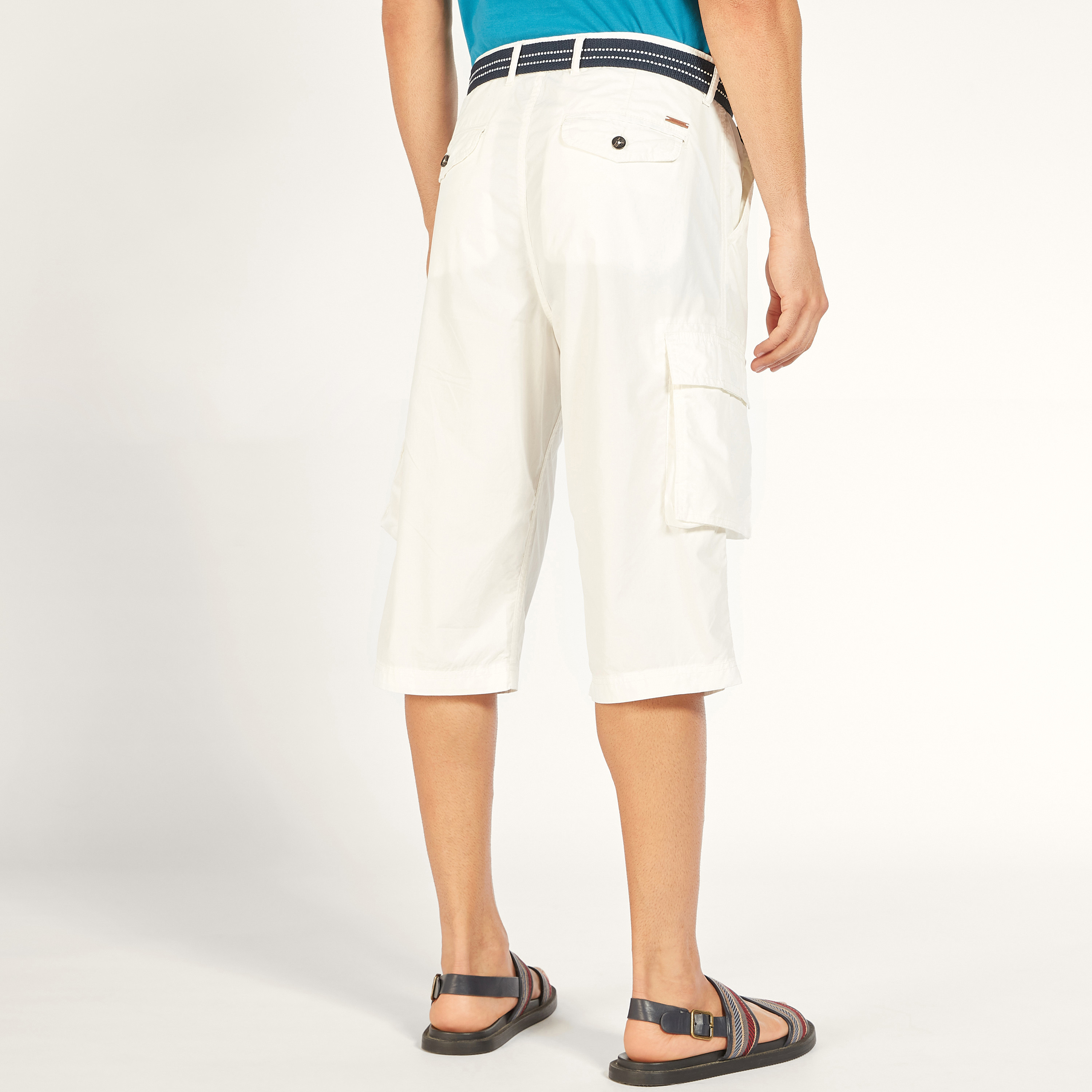 Solid Mid-Rise Cargo Shorts with Belt and Pockets-men-clothing-bottoms-shorts-image-20
